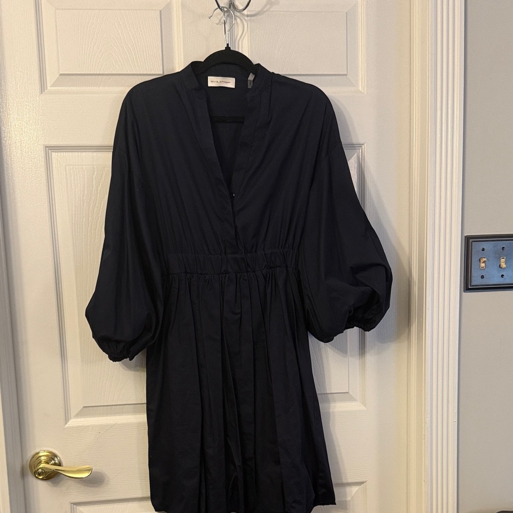 Elie Tahari Navy Dress with Button Detail